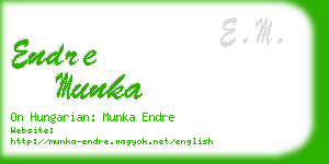 endre munka business card